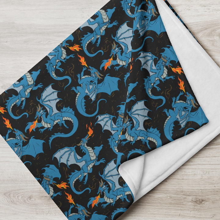 Dragon Blue Throw Blanket