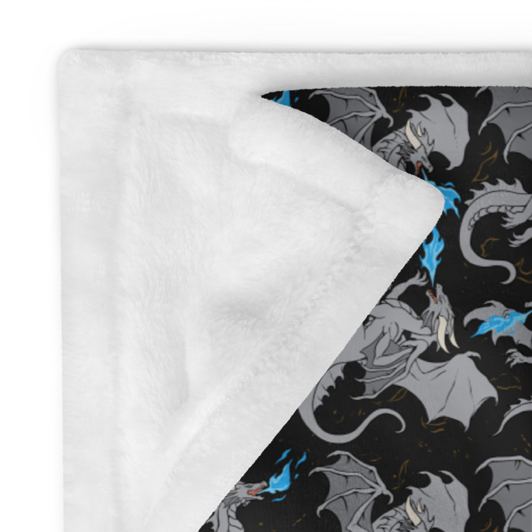 Dragon Silver Throw Blanket