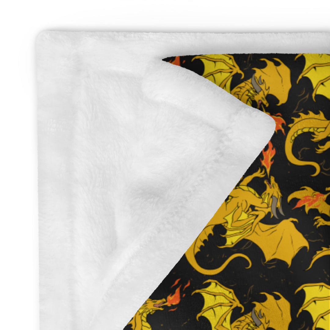 Dragon Gold Throw Blanket
