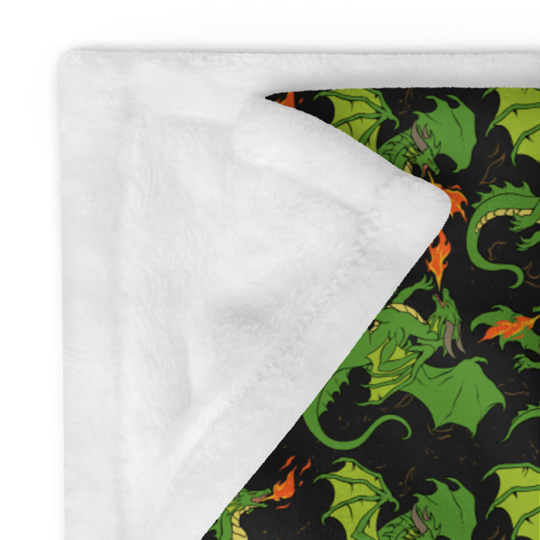 Dragon Green Throw Blanket