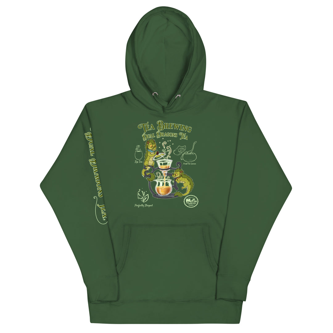 Dual Dragons Tea Brewing Unisex Hoodie