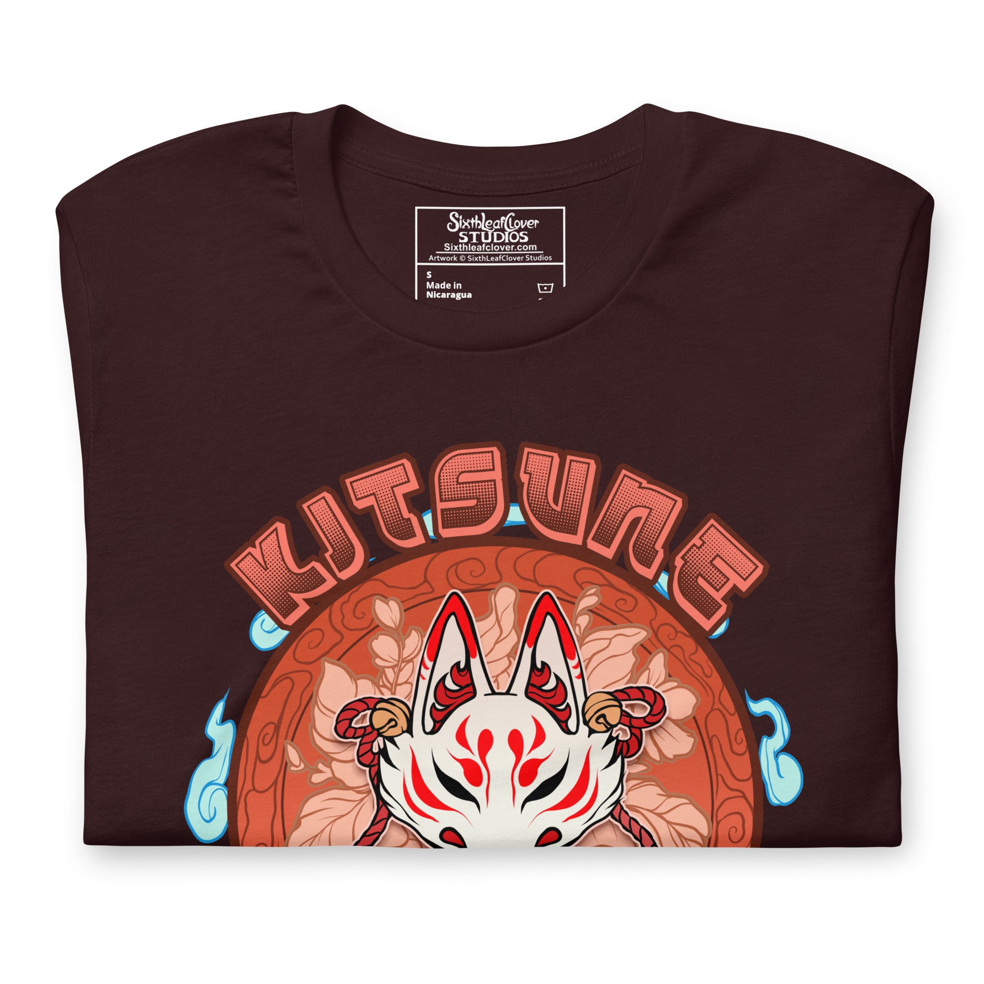 Kitsune T Shirt Studios Unisex Staple T Shirt Oxblood Black Front 