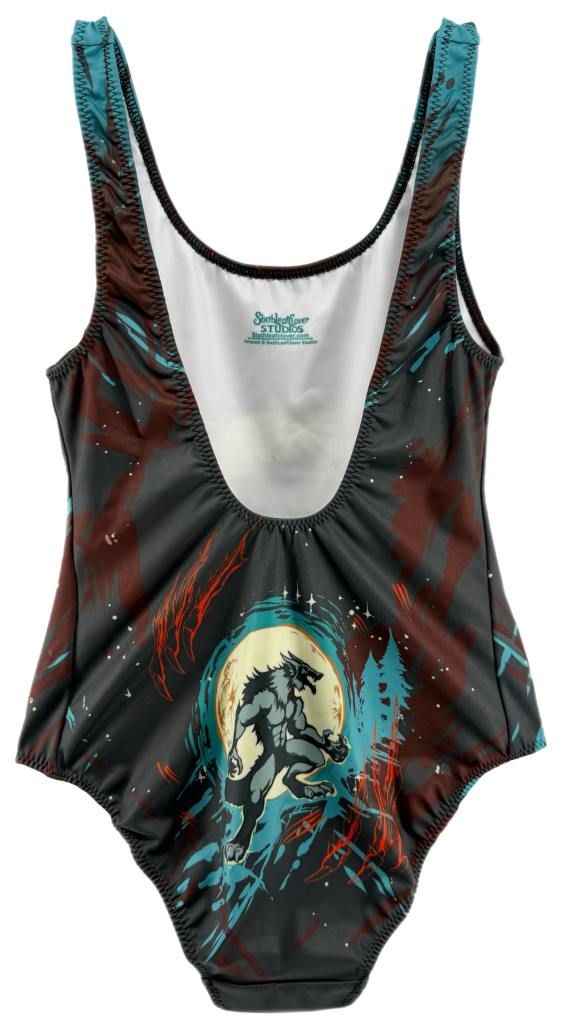 Werewolf Night Womens One-Piece Swimsuit Grey