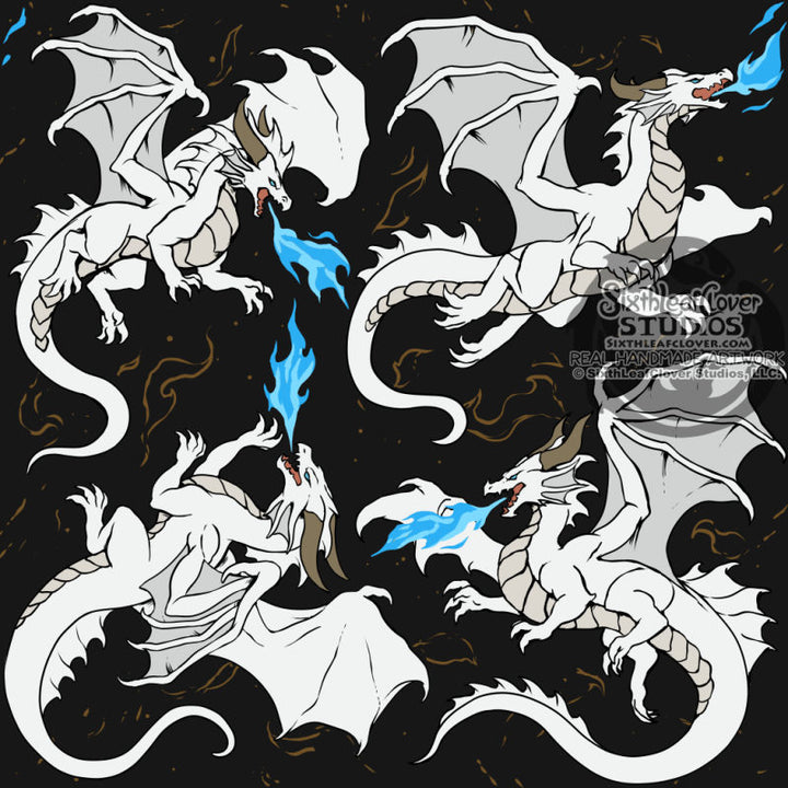 Dragon White Unisex Wide-Leg Pants