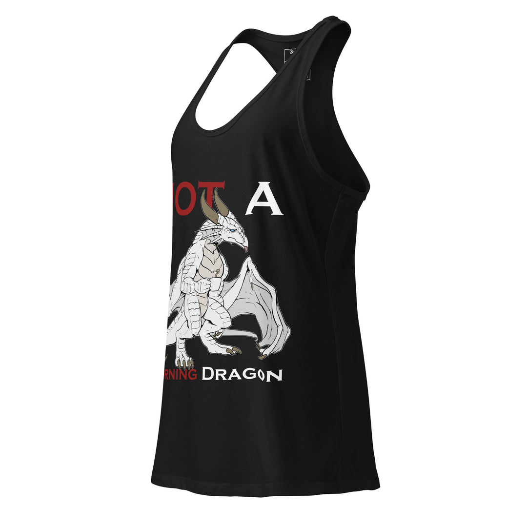 Not a Morning Dragon White Women’s Fitted Racerback Tank Top