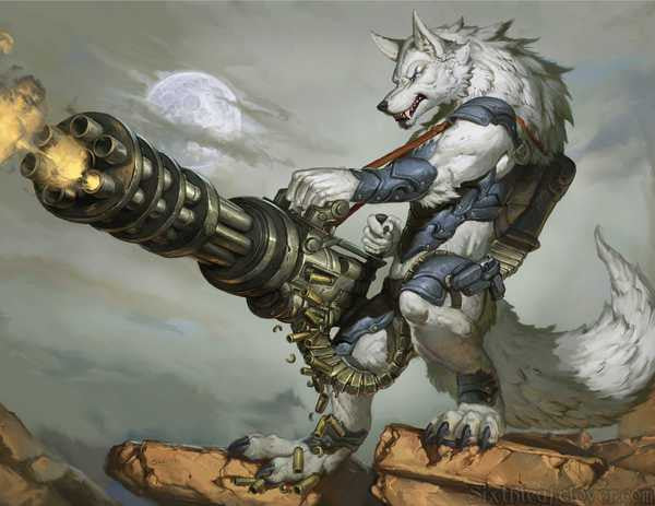 Thunder Fantasy Werewolf Art by SixthLeafClover