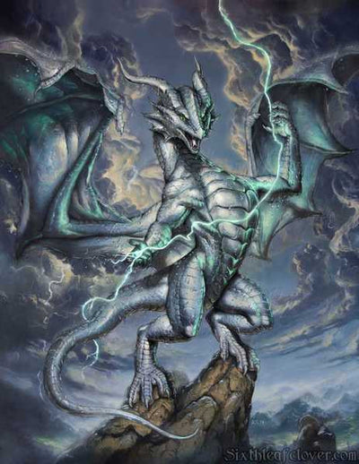 Heaven's Wrath Fantasy Dragon Art by SixthLeafClover