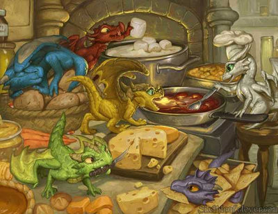 Little Cooks Fantasy Dragon Art by SixthLeafClover