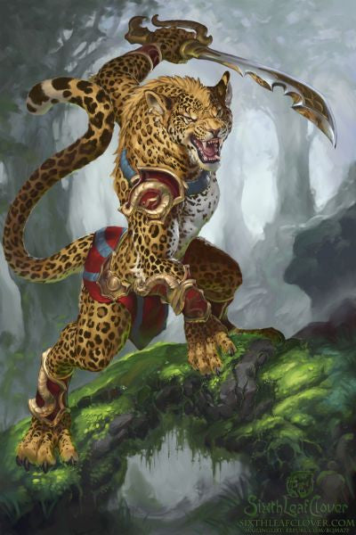 The Return of Guin Fantasy Wereleopard Art by SixthLeafClover