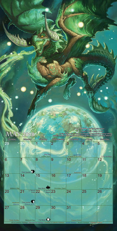 2018 Zodiac Dragons Calendar