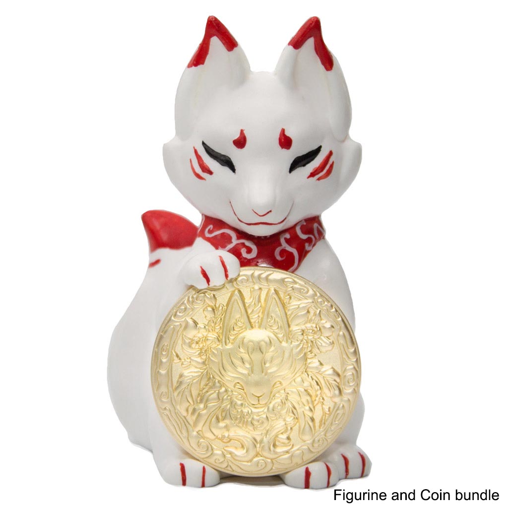 Sumi Kitsune Figurine Sixthleafclover Studios