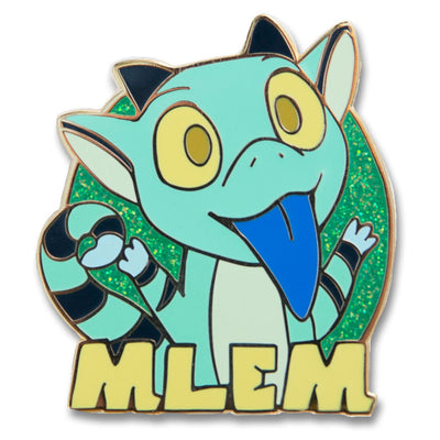 Mlem Lizard Enamel Lapel Pin by SixthLeafClover